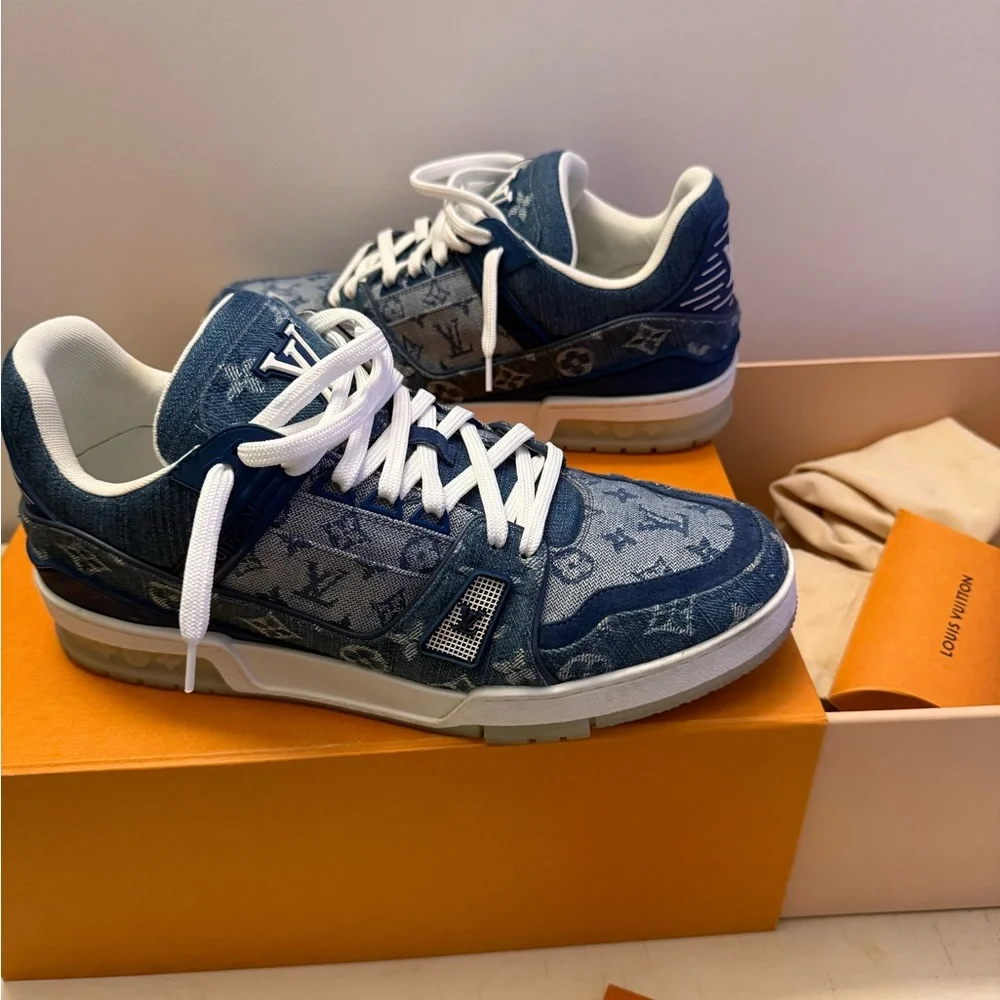 Louis Vuitton Blue Denim Men's Shoes - Picture 7 of 12